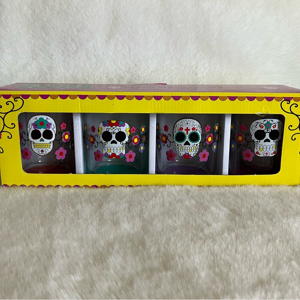 Sugar Skull Double Old-Fashioned Glasses